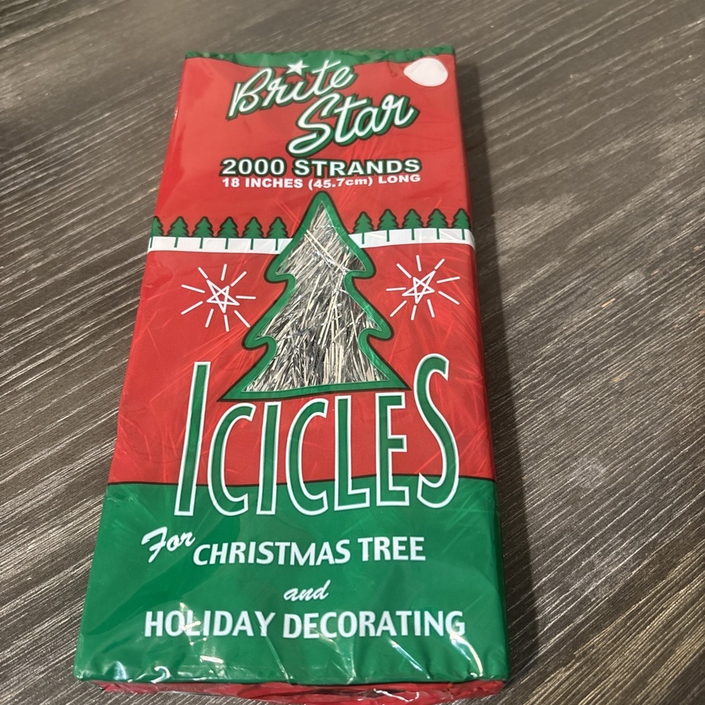 Brite Star Icicles Retro Christmas Tree Holiday Tinsel 2000 Strands 18 Inch